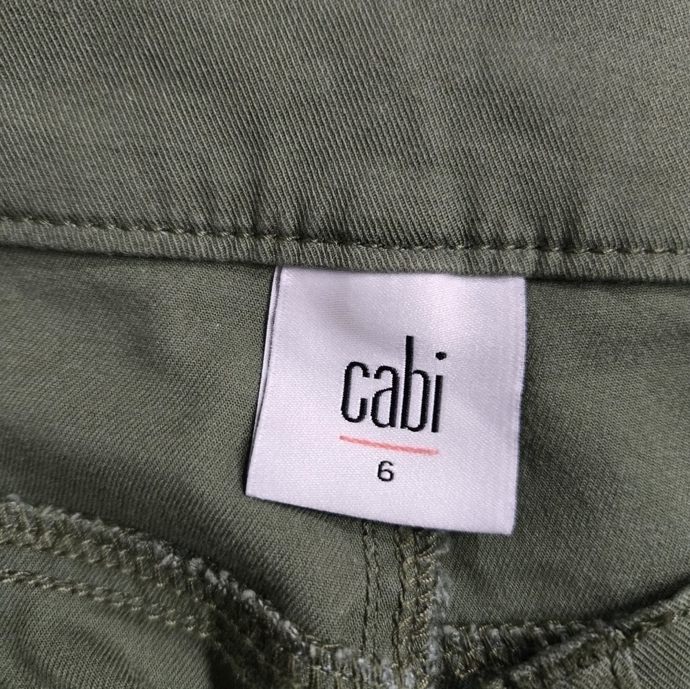 Cabi Olive Green Button Fly Skinny Cargo Pants 6 - Picture 5 of 6